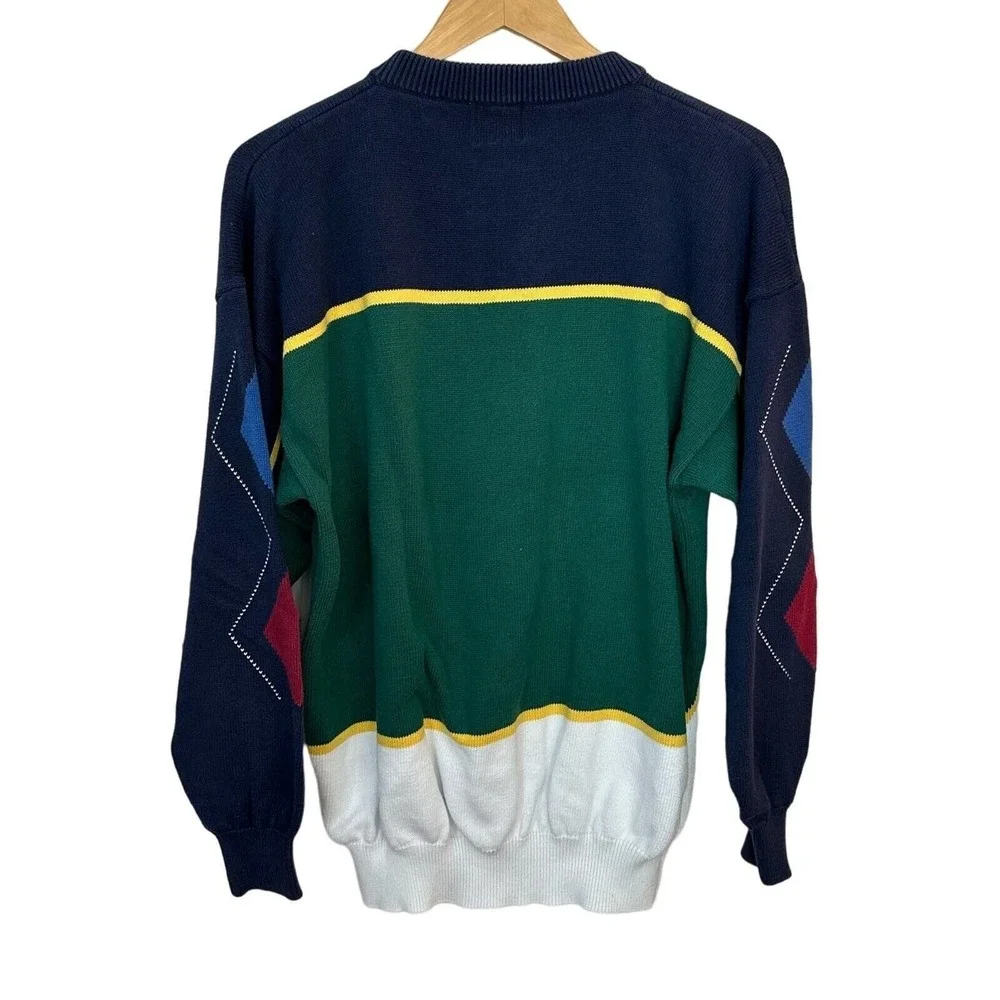 Izod Golf Sweater Embroidered Mens Large Graphic Pullover 100%‎ Cotton Vintage